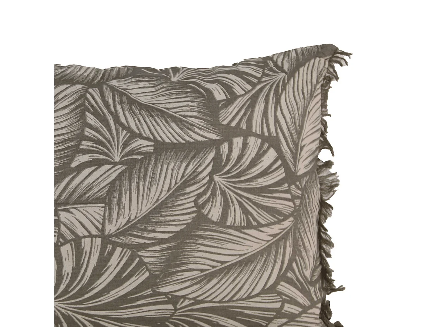 Cojín con estampado de hojas exóticas