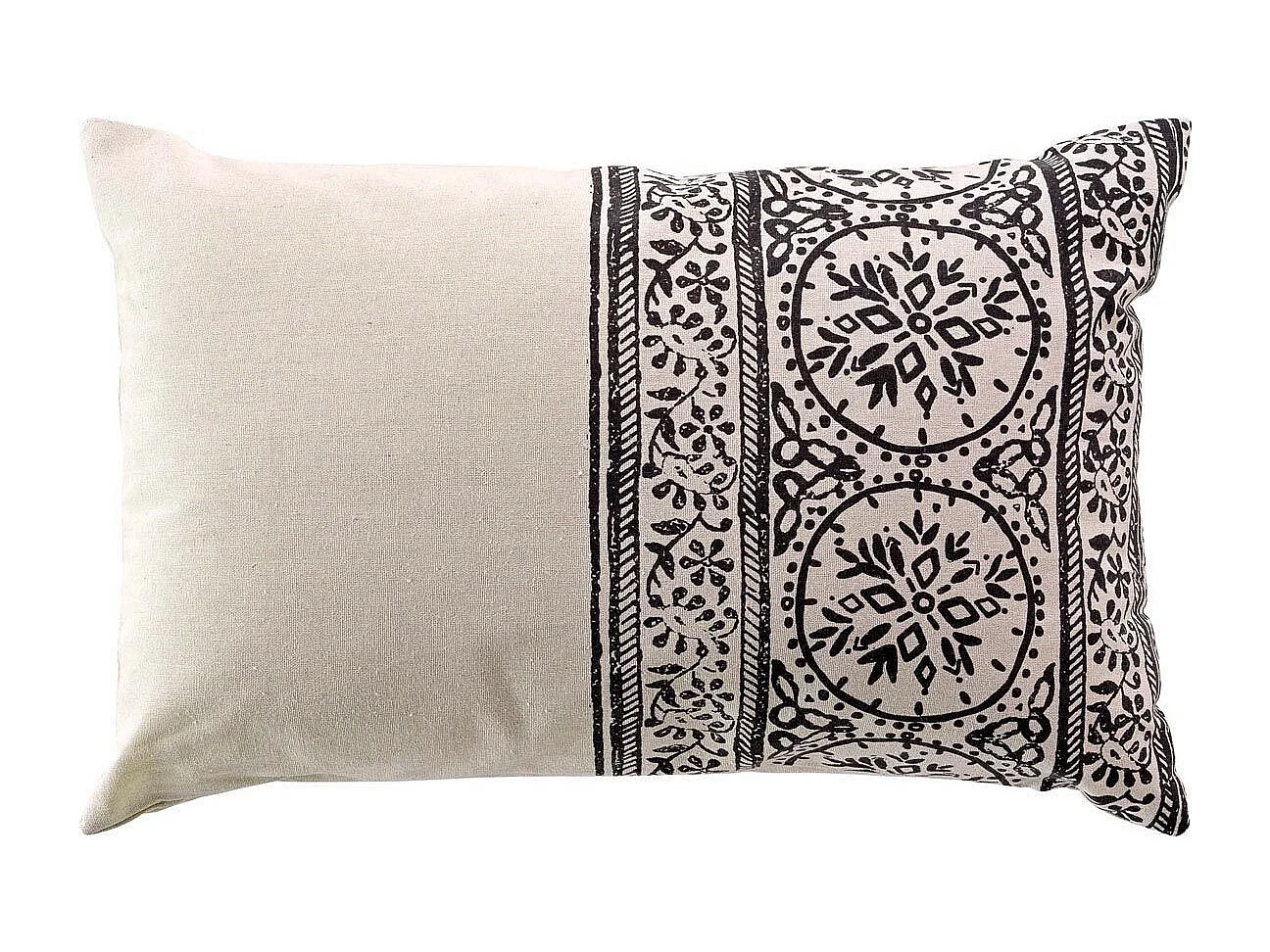 Coussin Déco Imprimé "Isalina" 40x60cm Noir