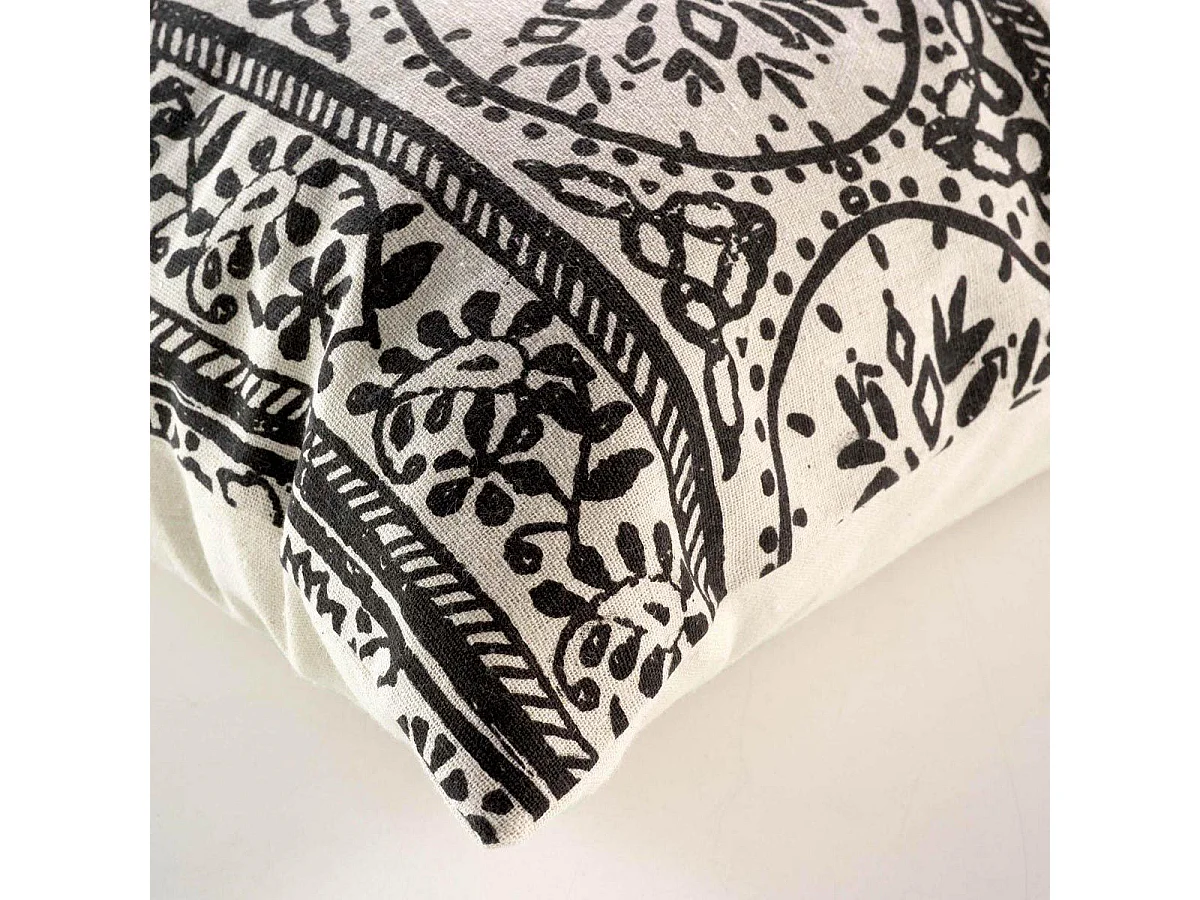 Coussin Déco Imprimé "Isalina" 40x60cm Noir