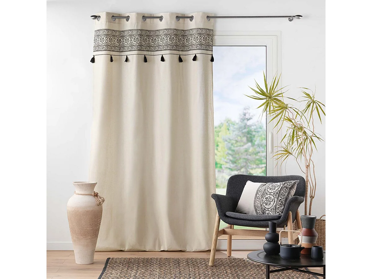 Coussin Déco Imprimé "Isalina" 40x60cm Noir