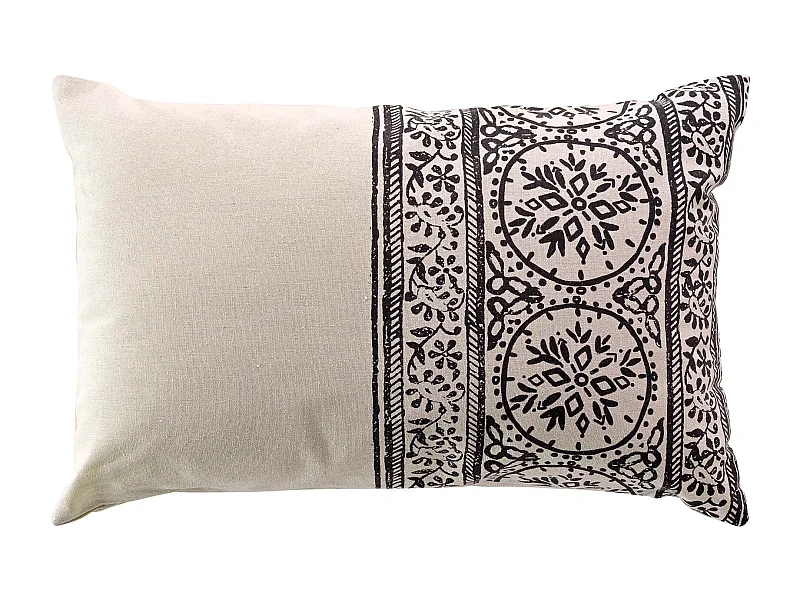 Coussin Déco Imprimé "Isalina" 40x60cm Noir
