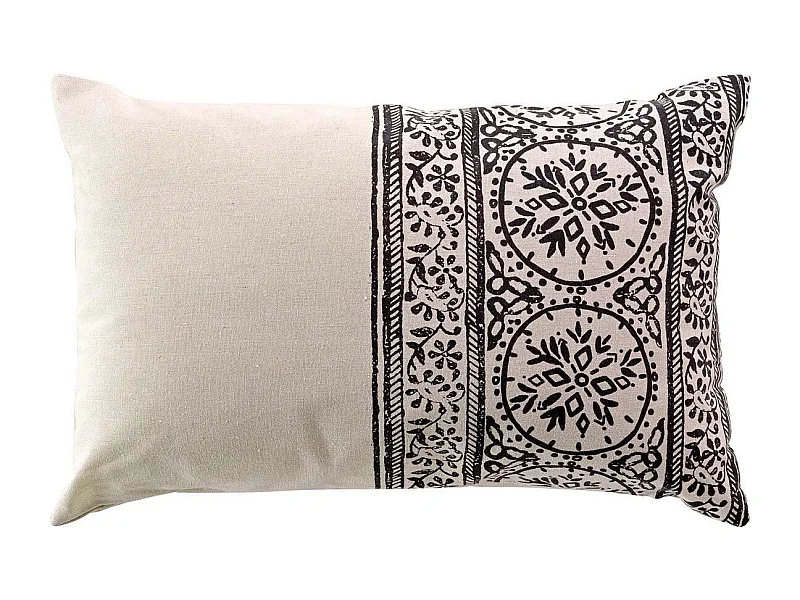 Coussin Déco Imprimé "Isalina" 40x60cm Noir