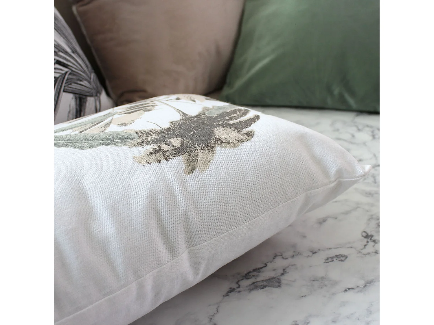 Coussin Déco Imprimé "Milano" 30x50cm Noir