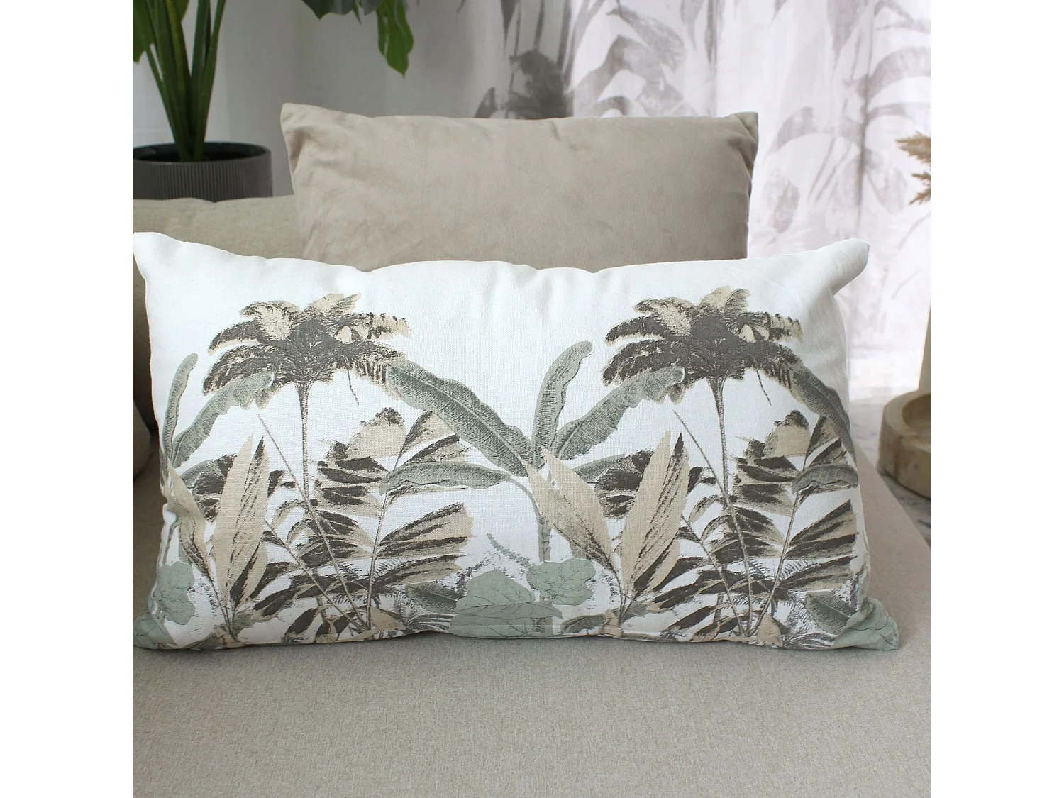 Coussin Déco Imprimé "Milano" 30x50cm Noir