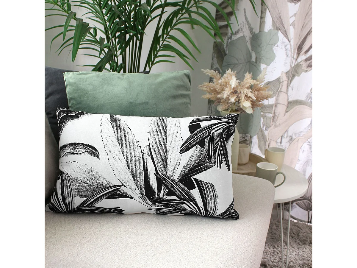 Cojín desenfundable de algodón reciclado y estampado