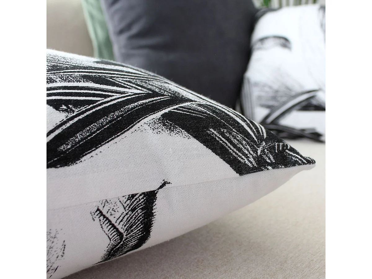 Cojín desenfundable de algodón reciclado y estampado