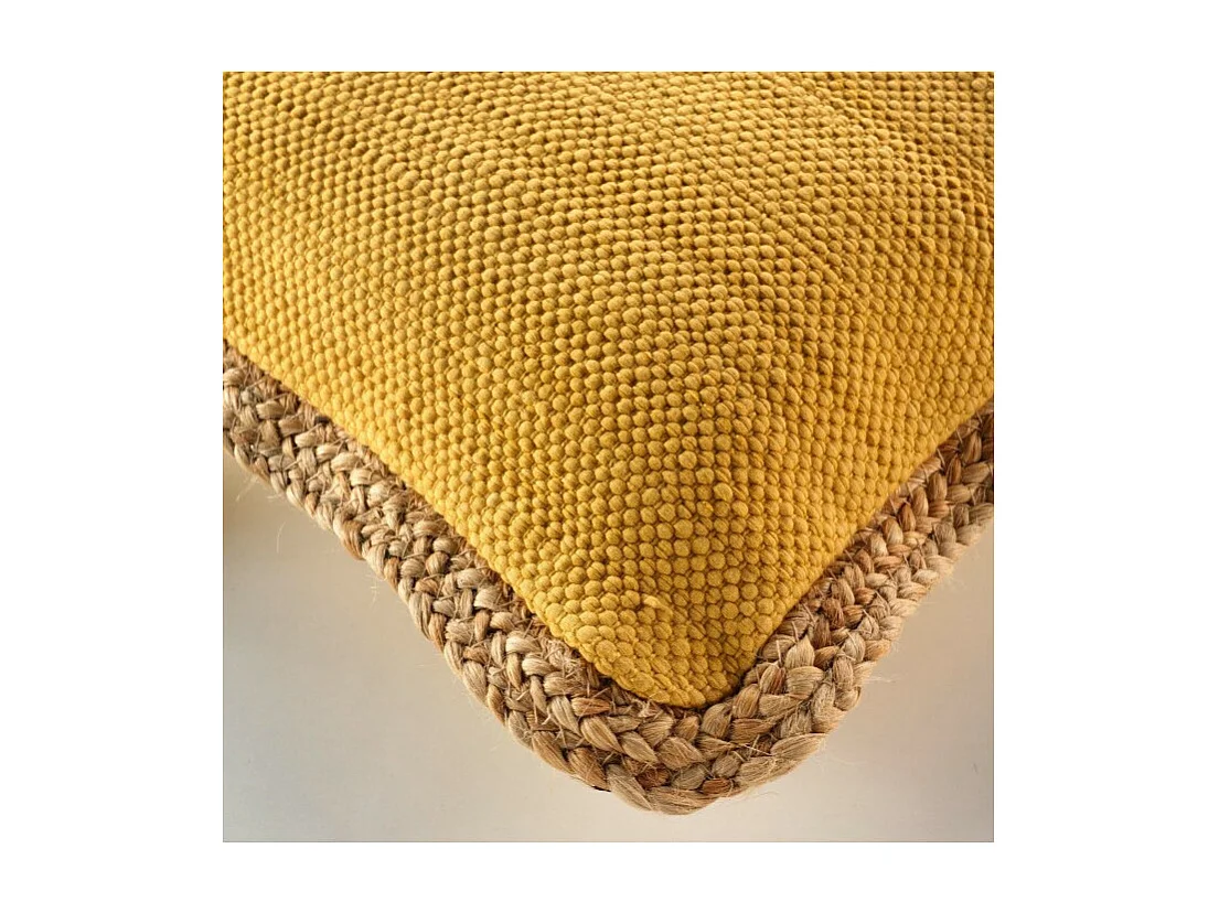 Coussin bifaces avec contour en jute