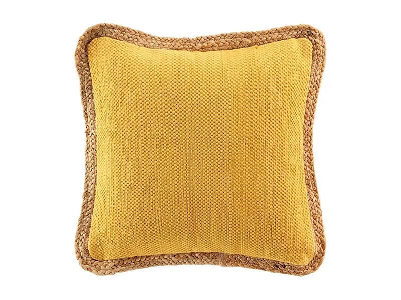 Coussin bifaces avec contour en jute