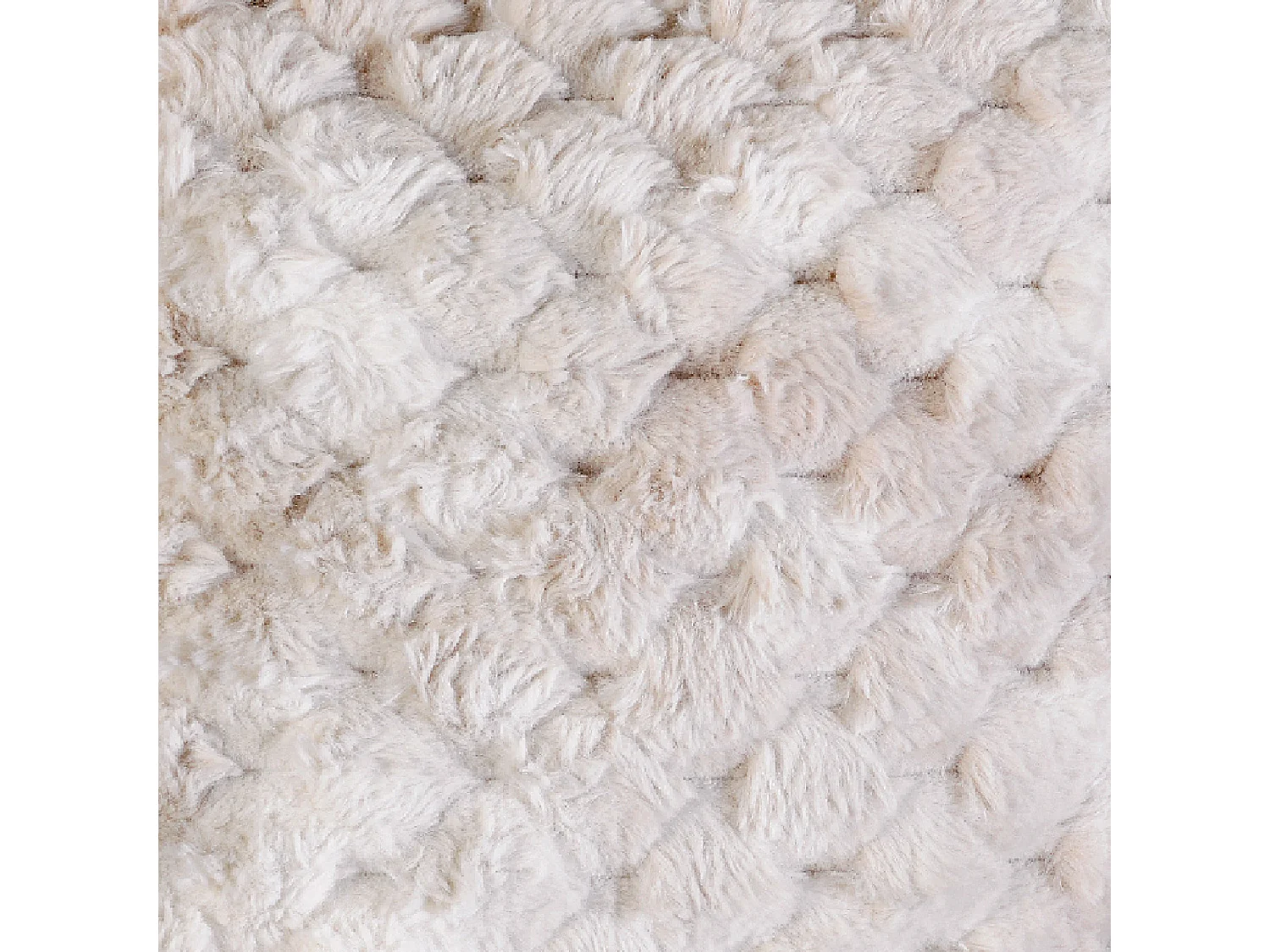 Coussin Imitation Fourrure avec Relief Géométrique