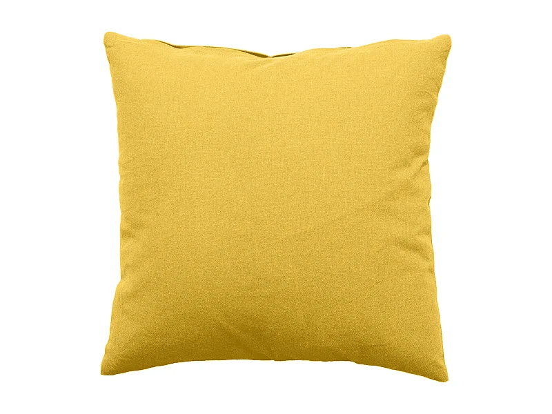 Coussin Déco Uni Déhoussable "Panama" 60x60cm Jaune