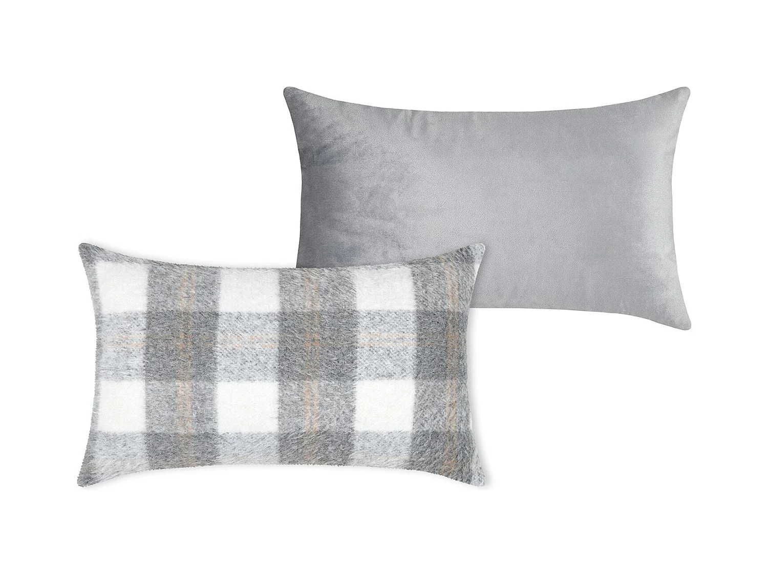 Coussin rectangulaire à carreaux effet laine