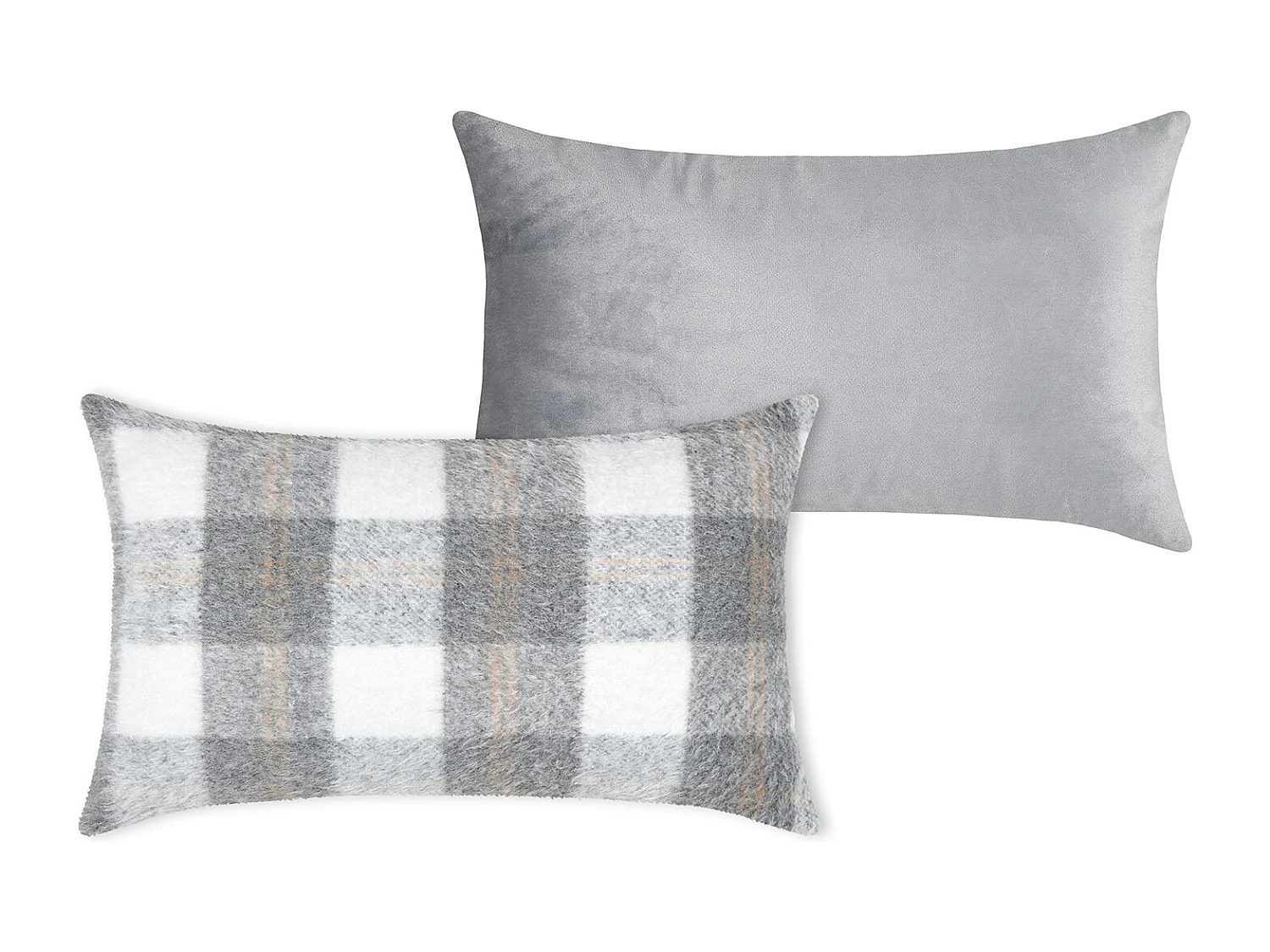 Coussin rectangulaire à carreaux effet laine