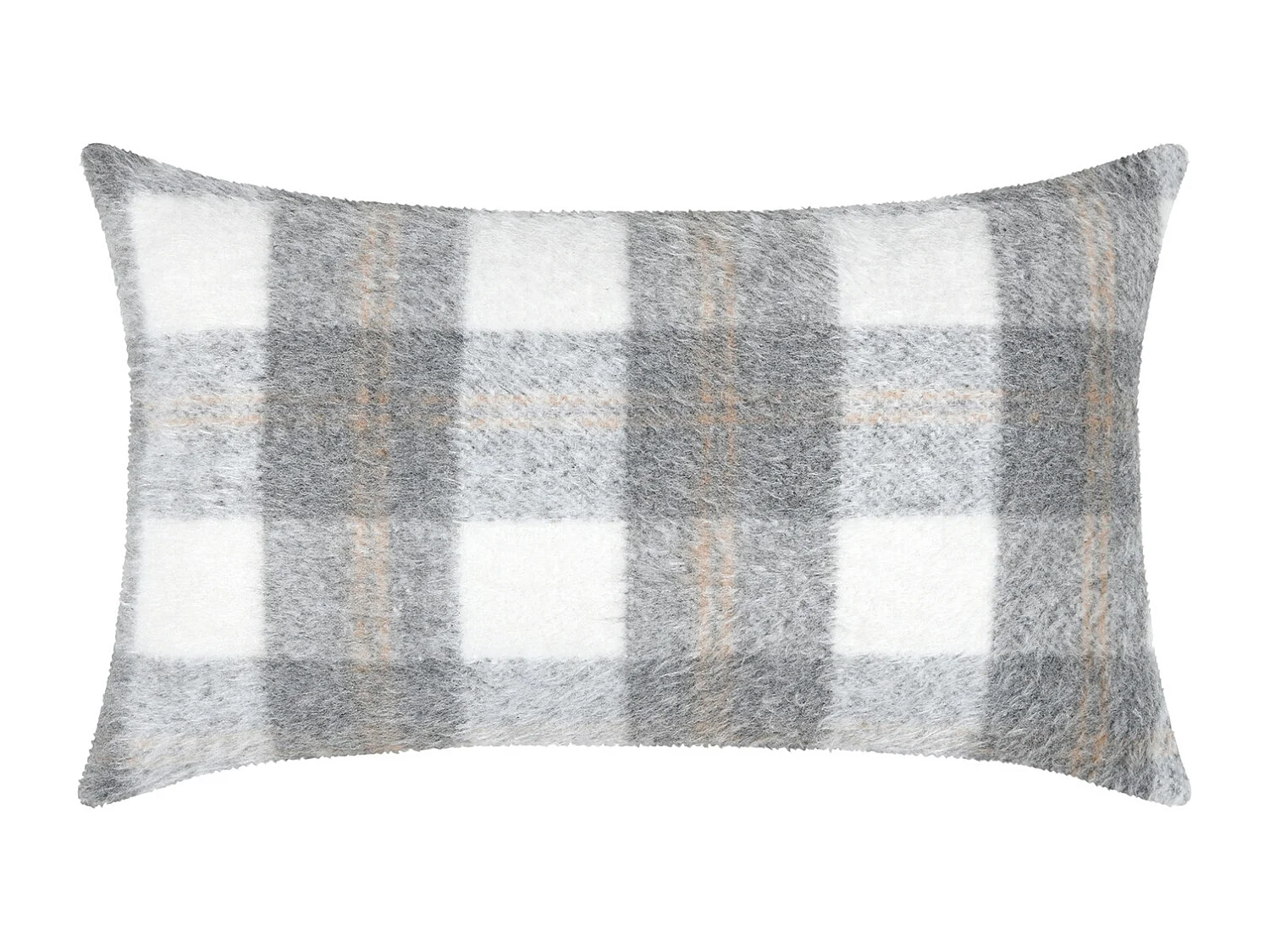 Coussin rectangulaire à carreaux effet laine