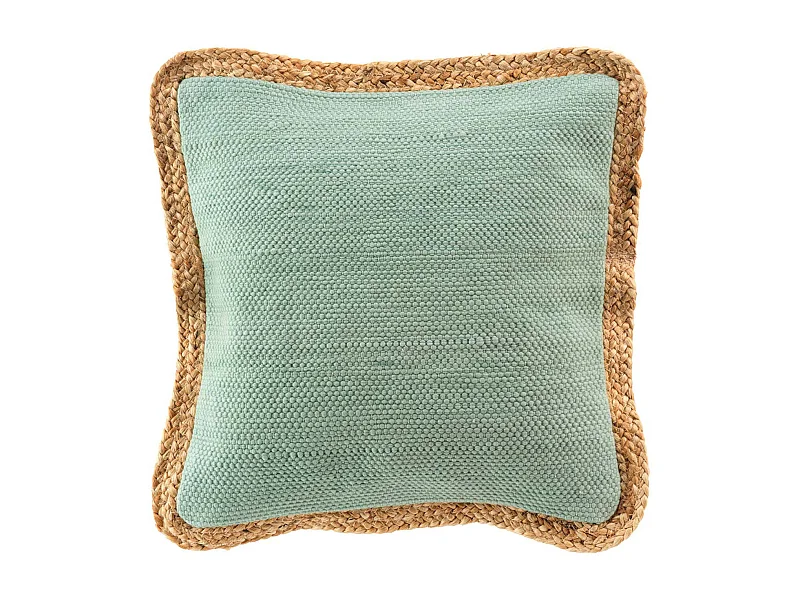Coussin bifaces avec contour en jute