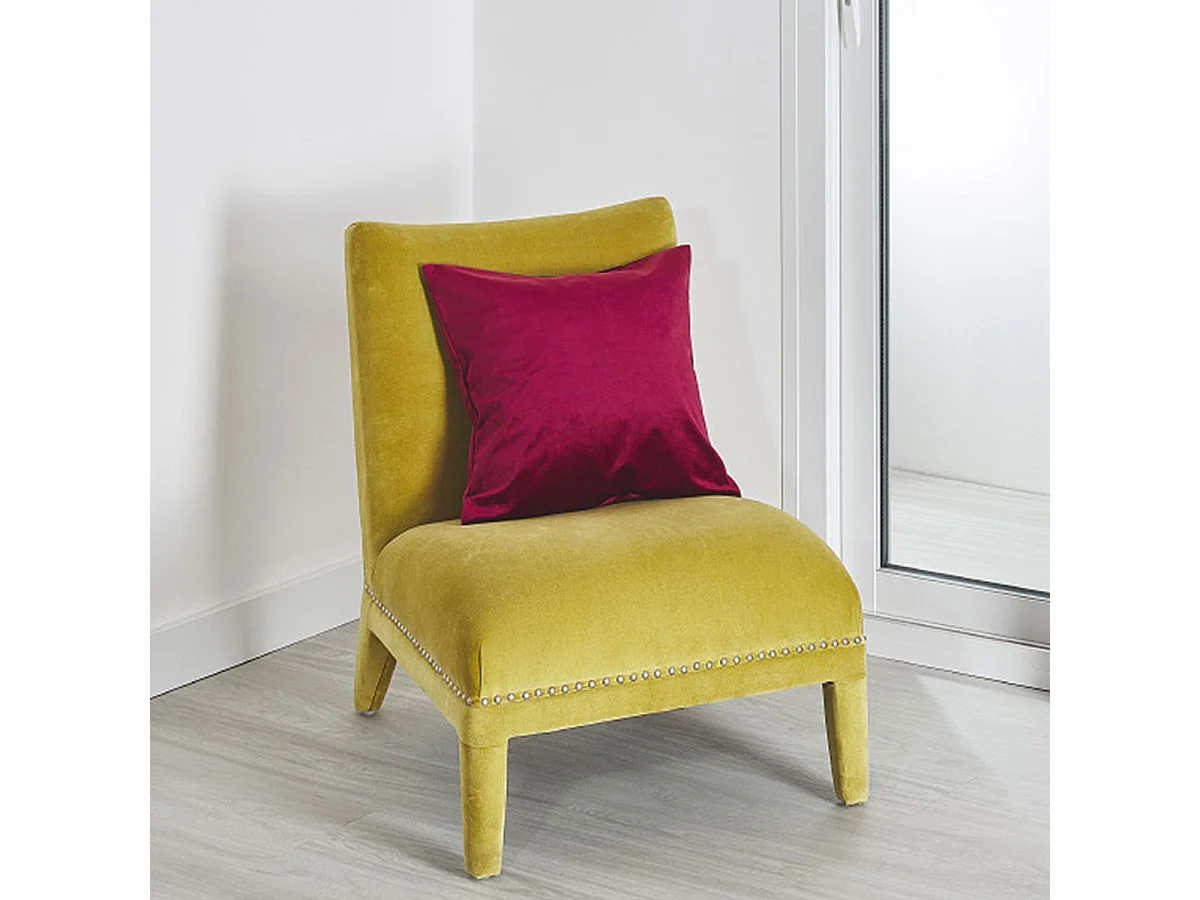 Coussin velours uni déhoussable