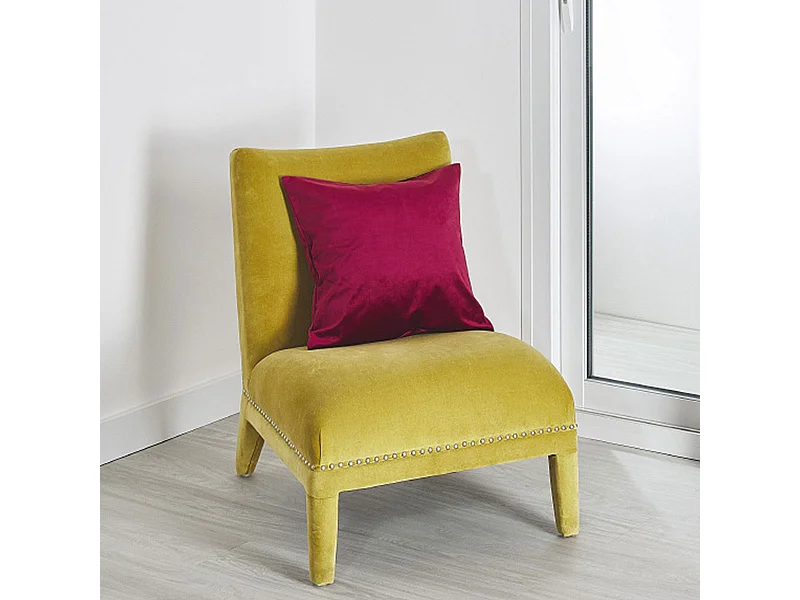 Coussin velours uni déhoussable