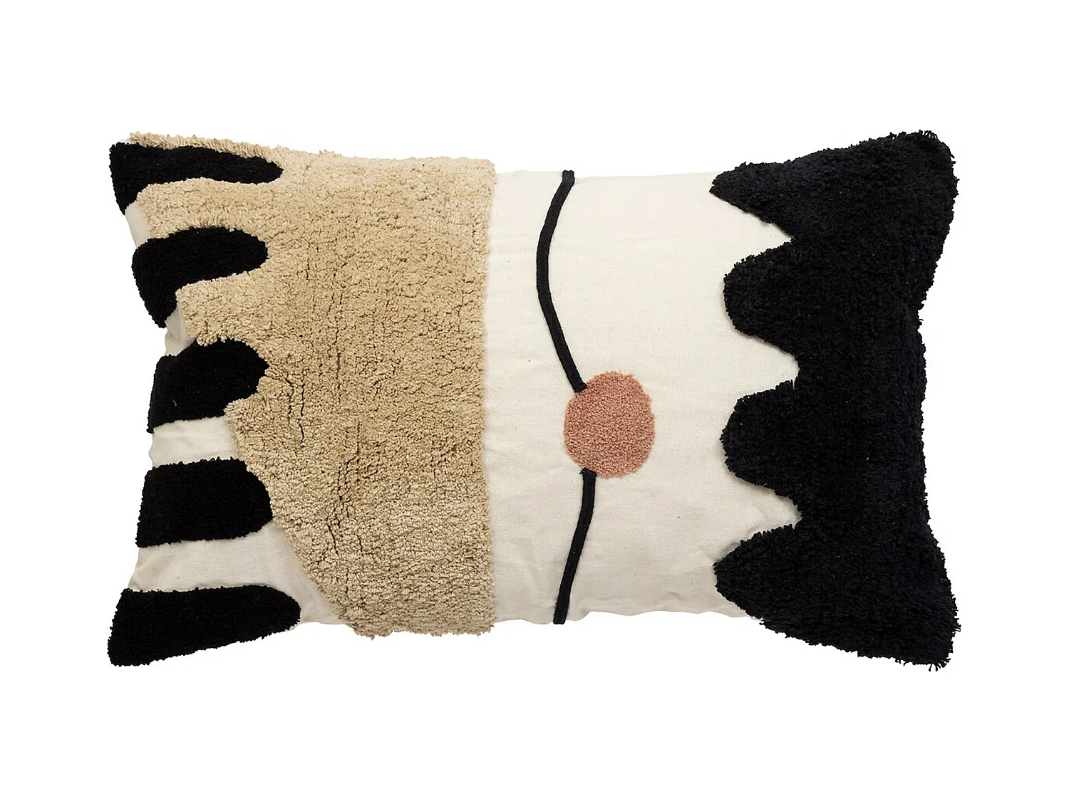 Coussin Déco Tufté "Wavy Bliss" 38x58cm Multicolore