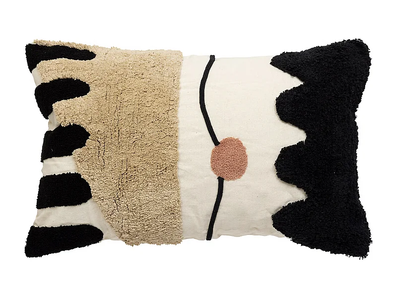 Coussin Déco Tufté "Wavy Bliss" 38x58cm Multicolore