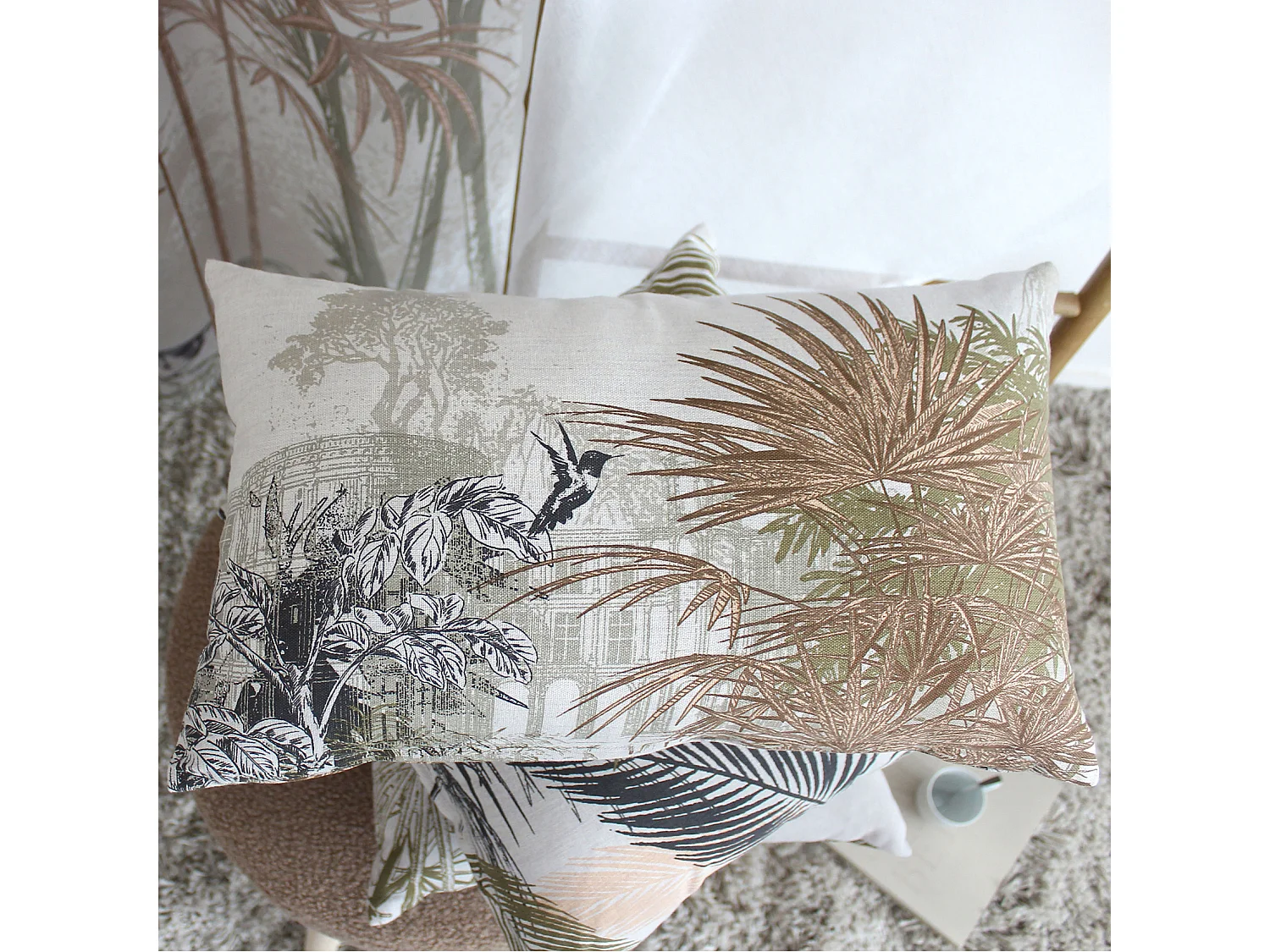 Coussin Déco Imprimé "Palmeira" 30x50cm Multicolore