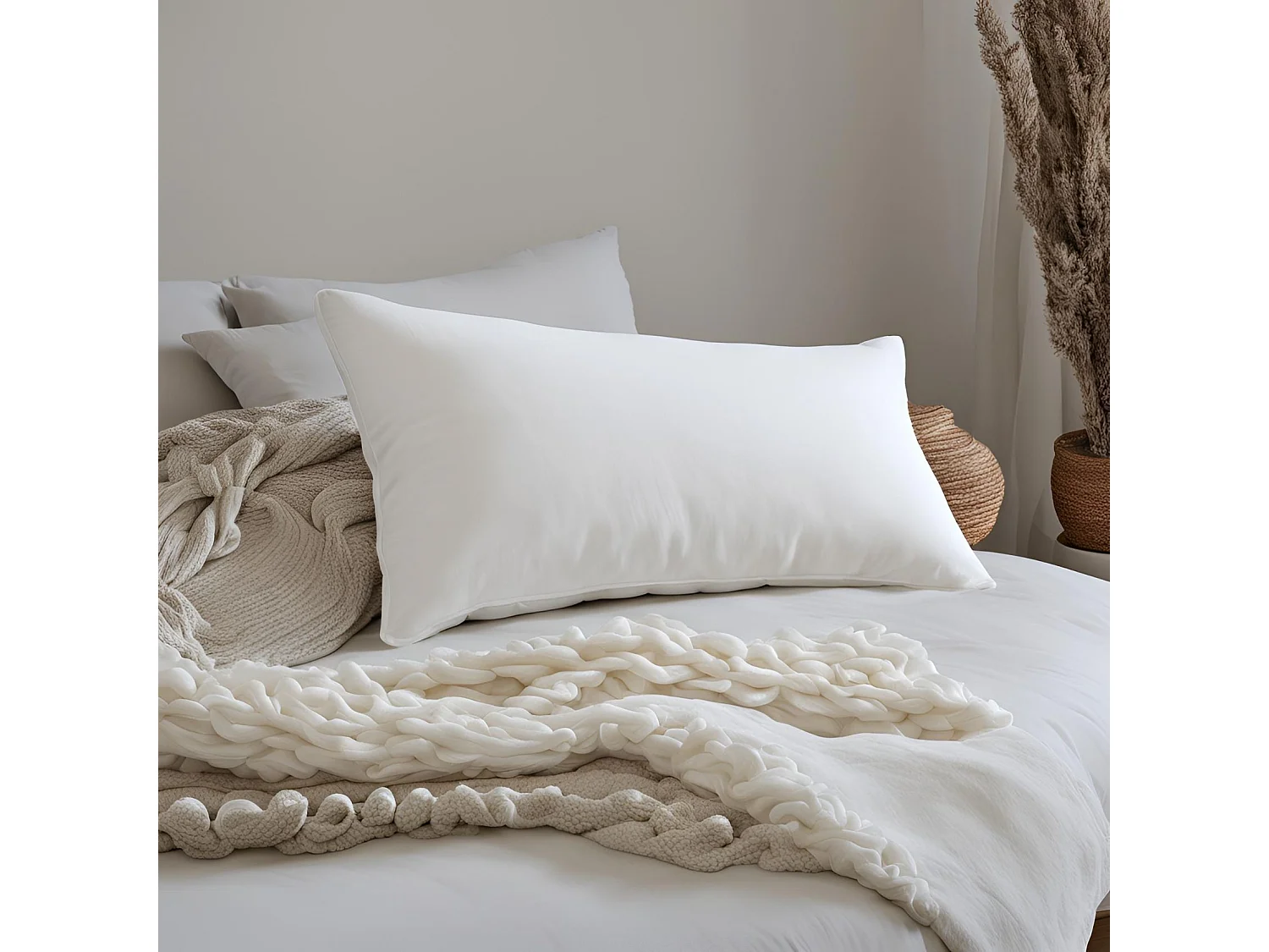 Cojín tapizado en blanco