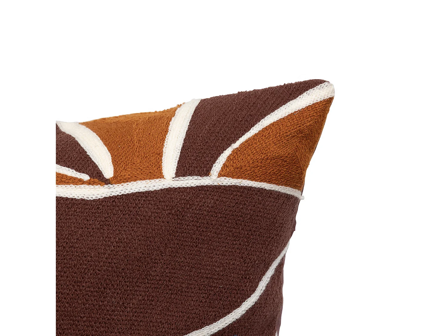 Coussin Déco Brodé "Hary" 45x45cm Camel & Marron