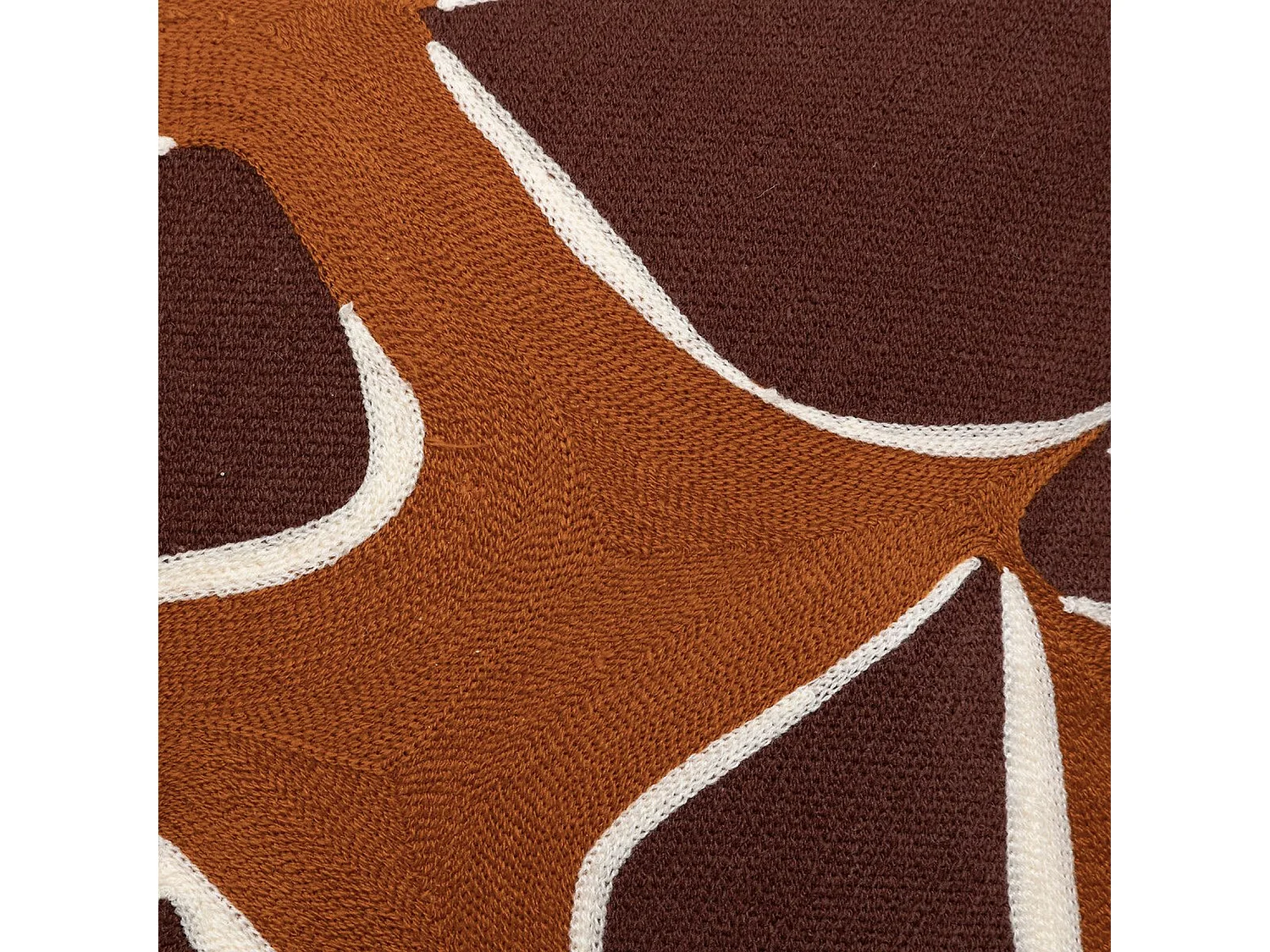 Coussin Déco Brodé "Hary" 45x45cm Camel & Marron