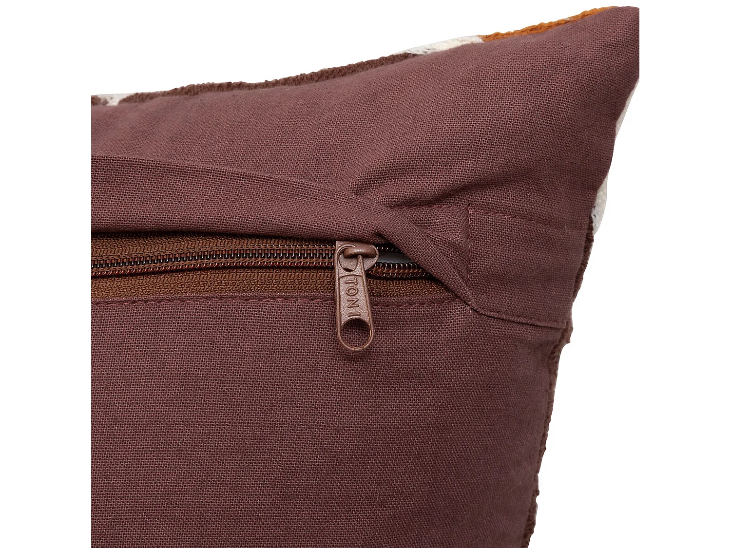 Coussin Déco Brodé "Hary" 45x45cm Camel & Marron