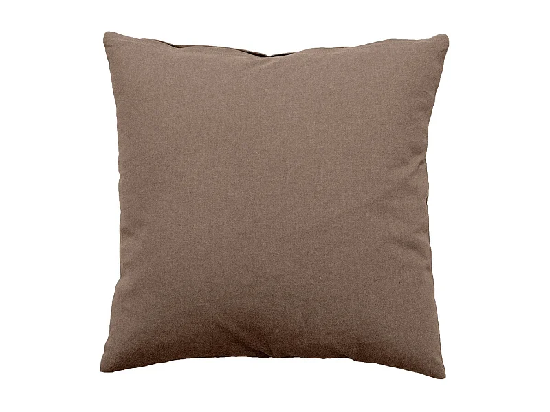 Coussin Déco Uni Déhoussable "Panama" 60x60cm Vison