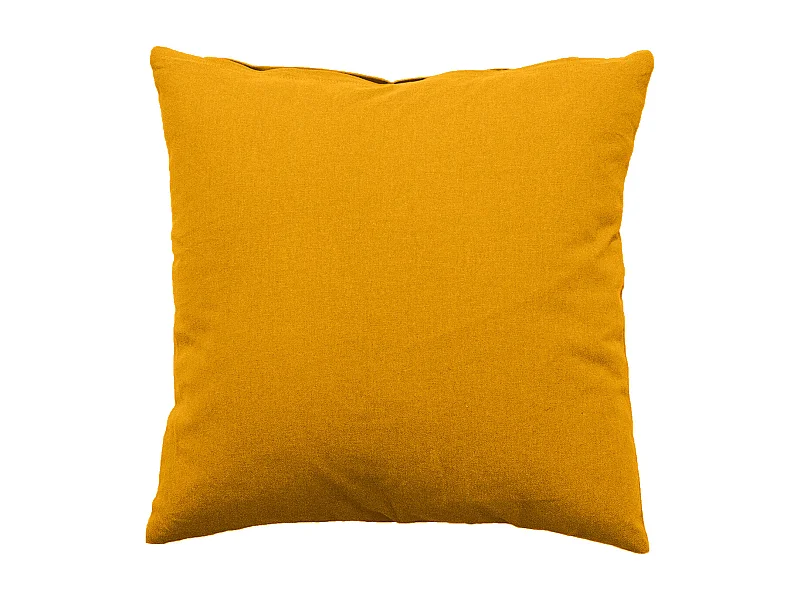 Coussin Déco Uni Déhoussable "Panama" 40x40cm Moutarde
