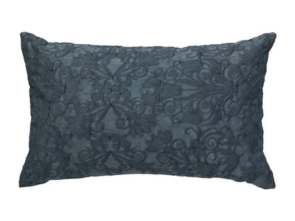 Coussin Déco Jacquard "Little Cottage" 30x50cm Bleu