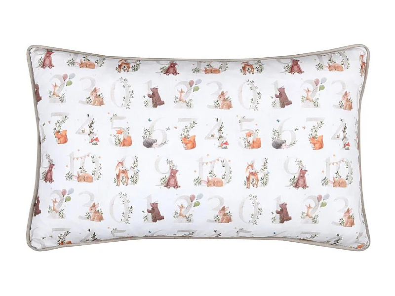 Cojín rectangular para niños con animales del bosque