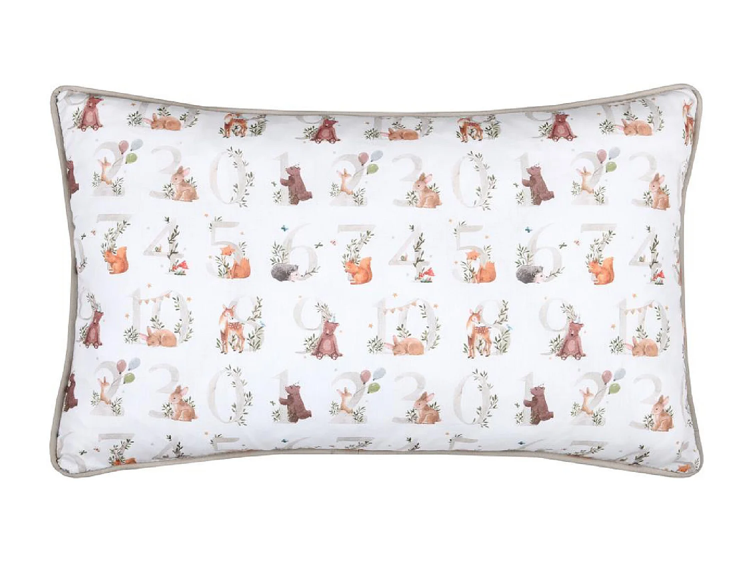 Cojín rectangular para niños con animales del bosque