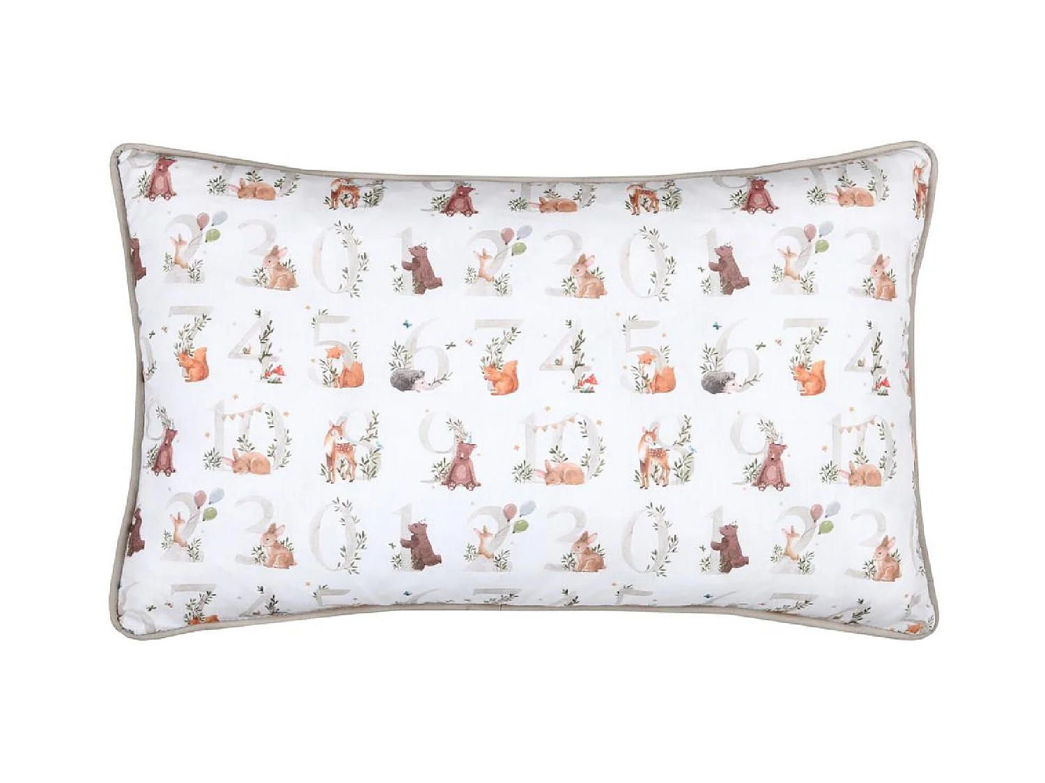 Coussin rectangulaire enfant animaux de la forêt