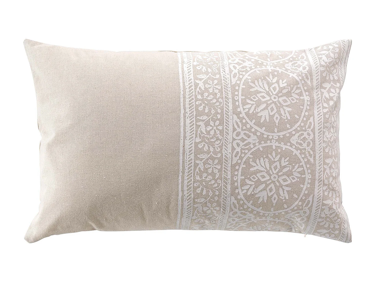 Coussin Déco Imprimé "Isalina" 40x60cm Blanc