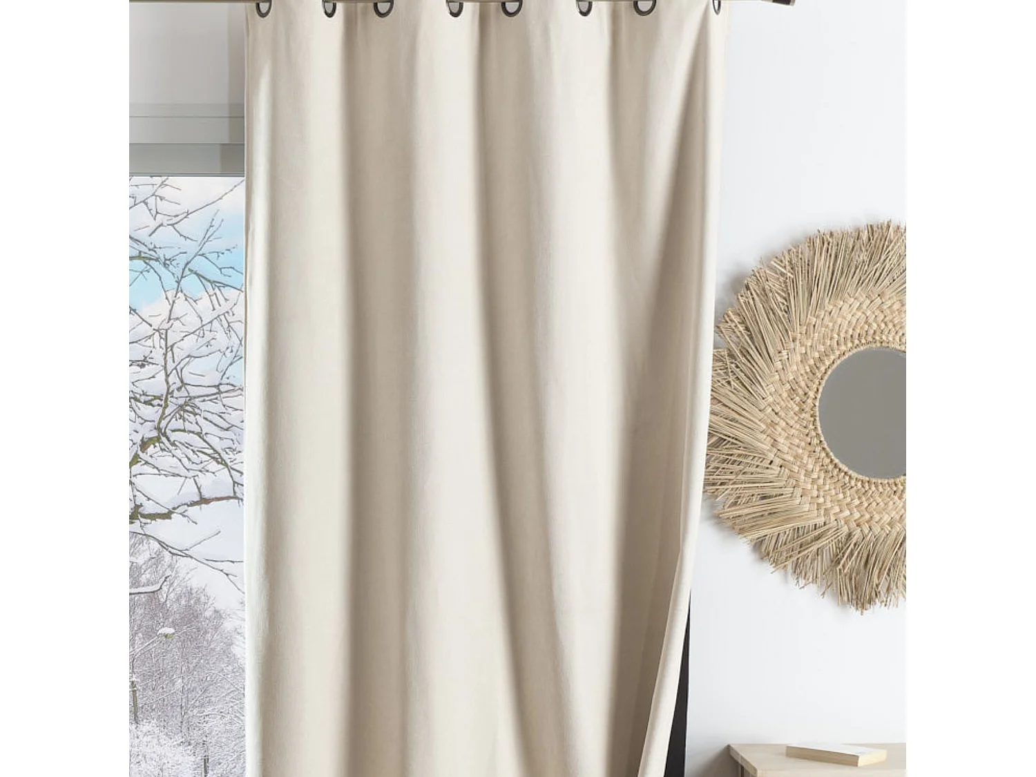 Cortina opaca, acústica y térmica de color liso KONFOR