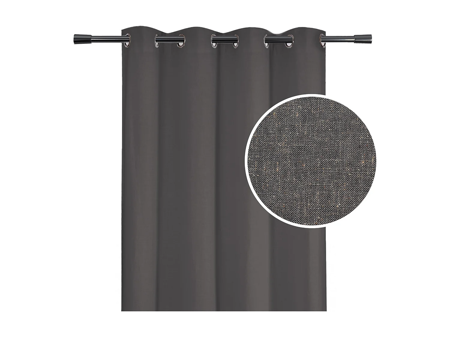 Cortina lisa de lino con ojales 140 x 260 cm