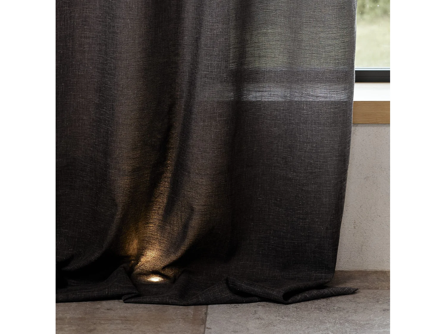 Cortina lisa de lino con ojales 140 x 260 cm