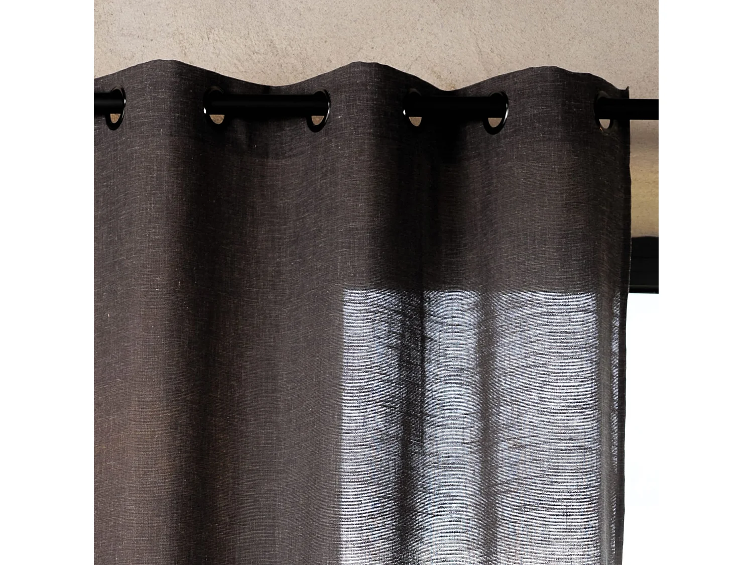 Cortina lisa de lino con ojales 140 x 260 cm