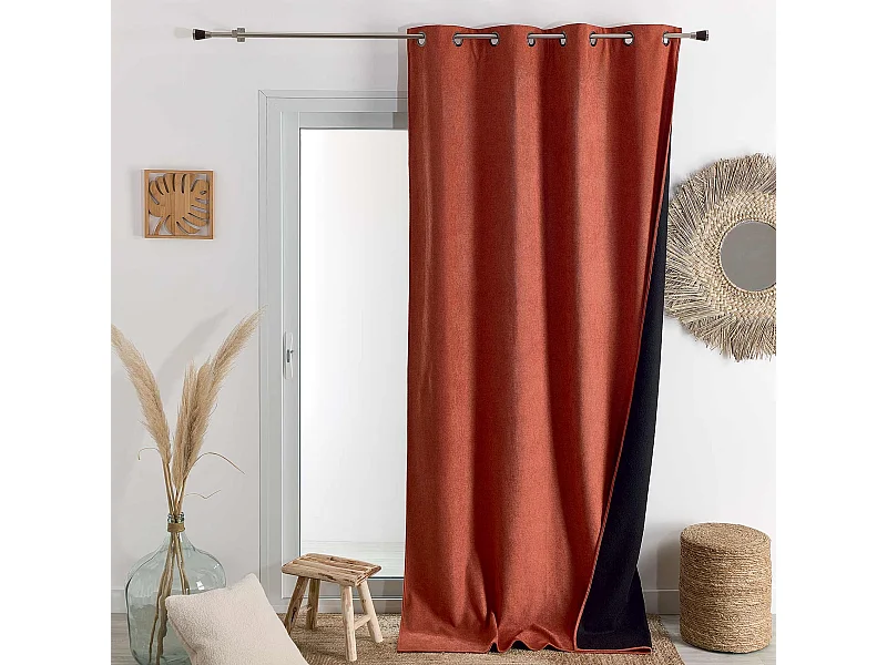 Cortina opaca, acústica y térmica de color liso KONFOR