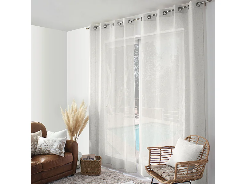 Vorhang mit Ösen in natürlicher Leinenoptik 140 x 240 cm