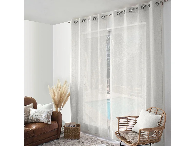 Rideau à Œillets en Lin "Natura" 140x240cm Blanc