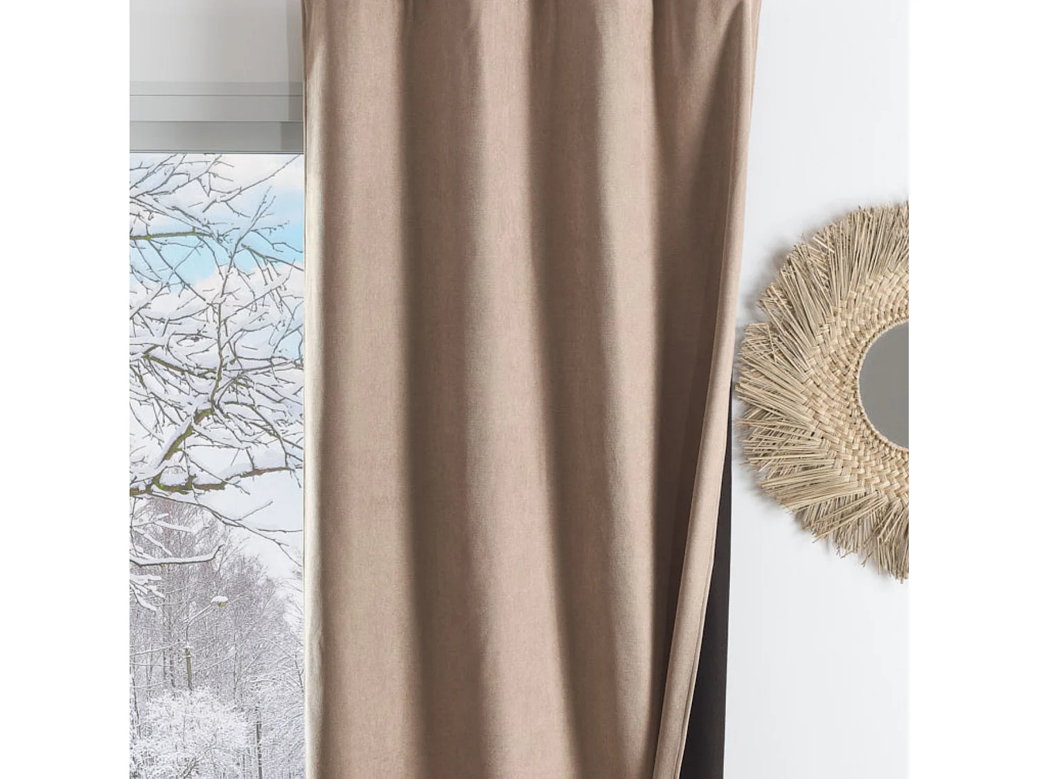 Cortina opaca, acústica y térmica de color liso KONFOR