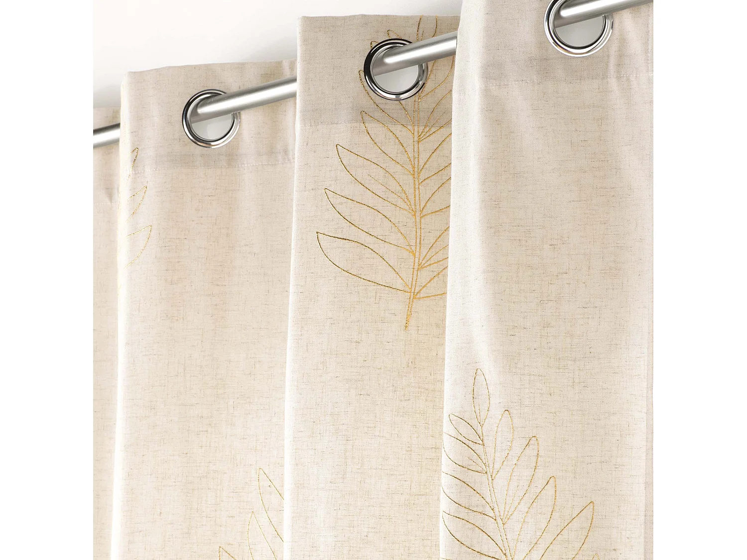 Vorhang aus Polyester/Leinen mit metallischen Drucken 140 x 240 cm