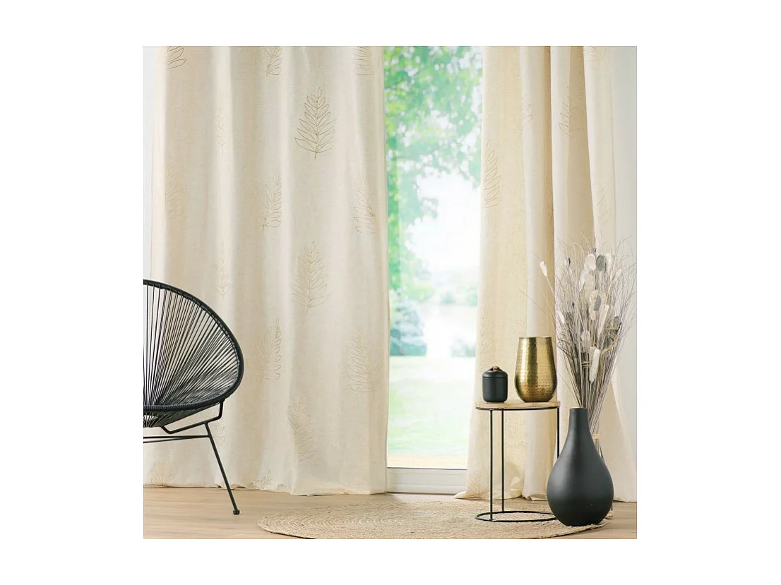 Vorhang aus Polyester/Leinen mit metallischen Drucken 140 x 240 cm