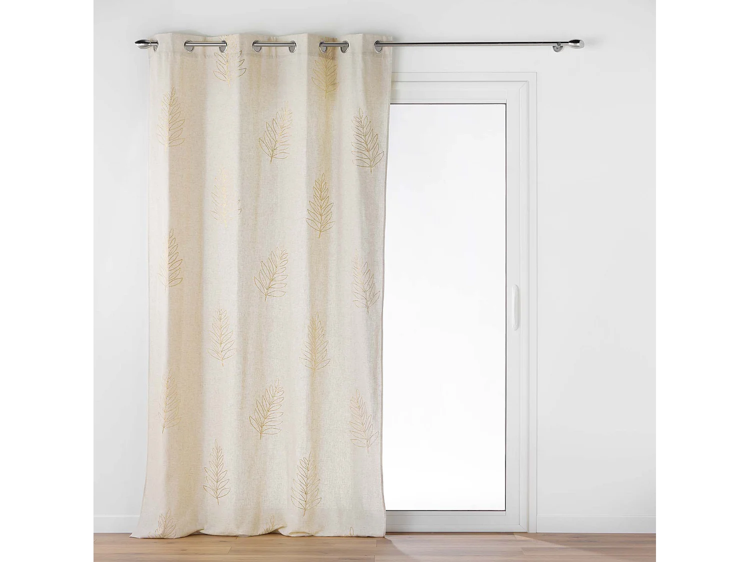 Cortina de poliéster/lin con estampados metalizados 140 x 240 cm