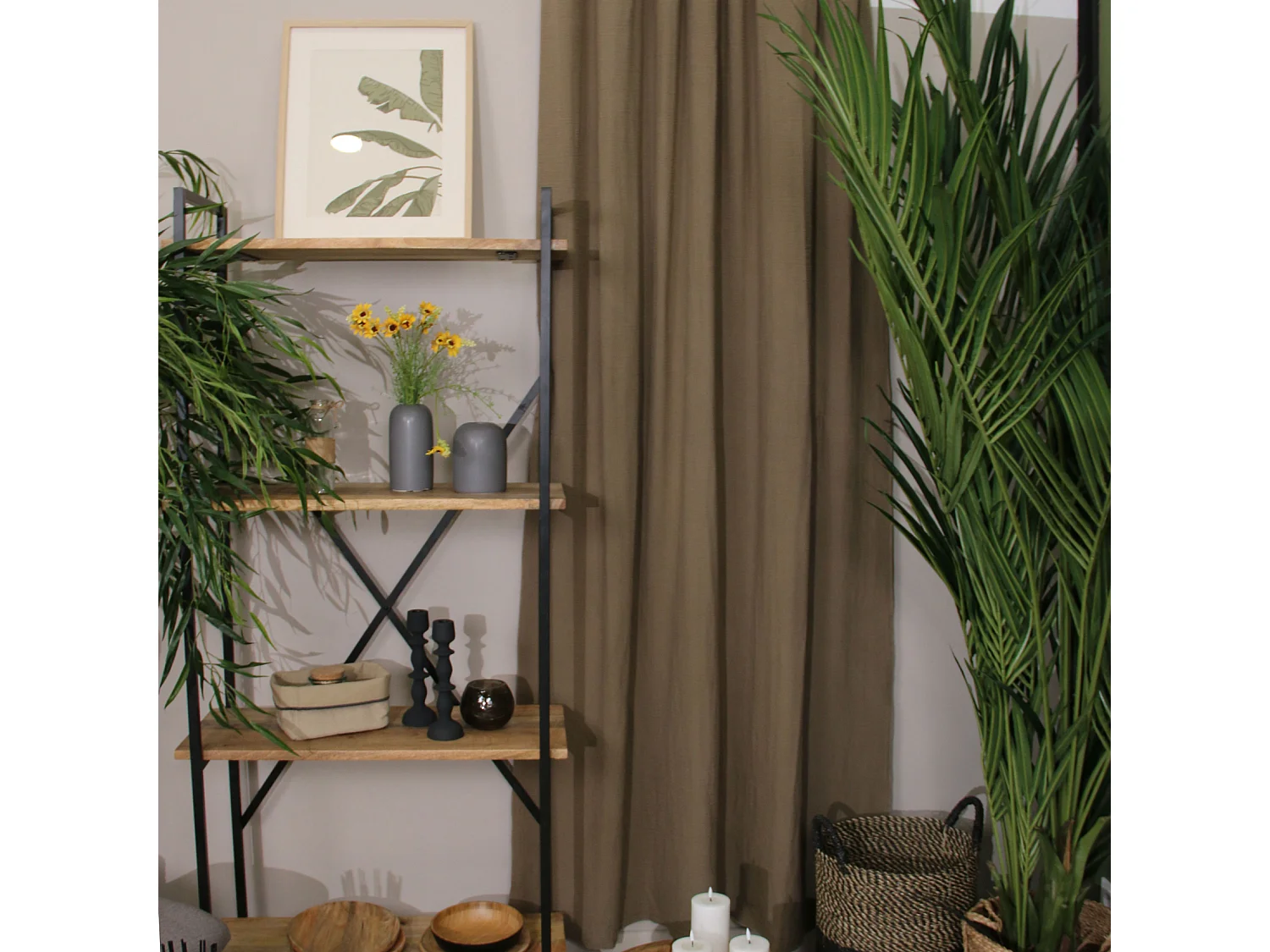 Cortina lisa con ojales de clic 140 x 250 cm