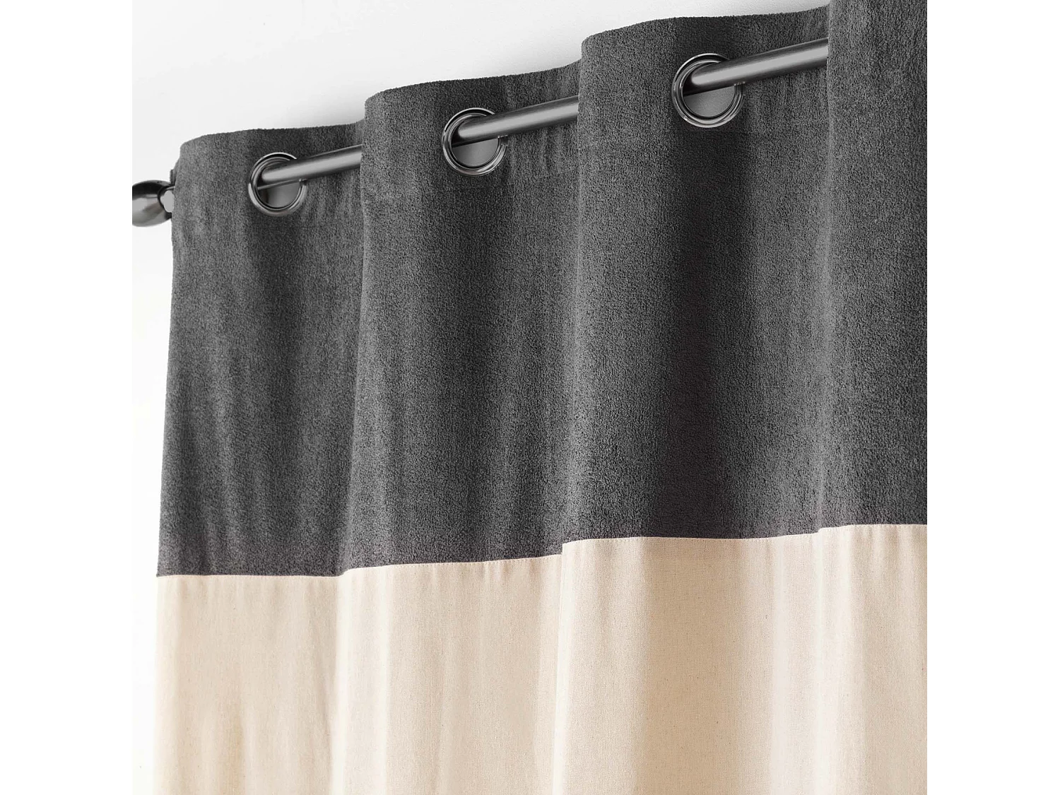 Rideau à Œillets Bouclette "Tessa" 140x240cm Anthracite