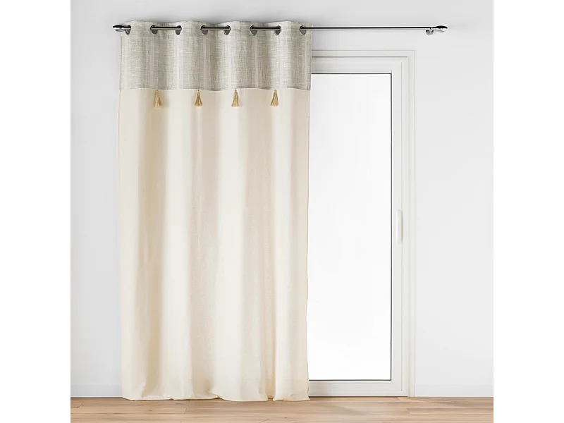 Rideau à Œillets Tissé "Island" 140x240cm Beige