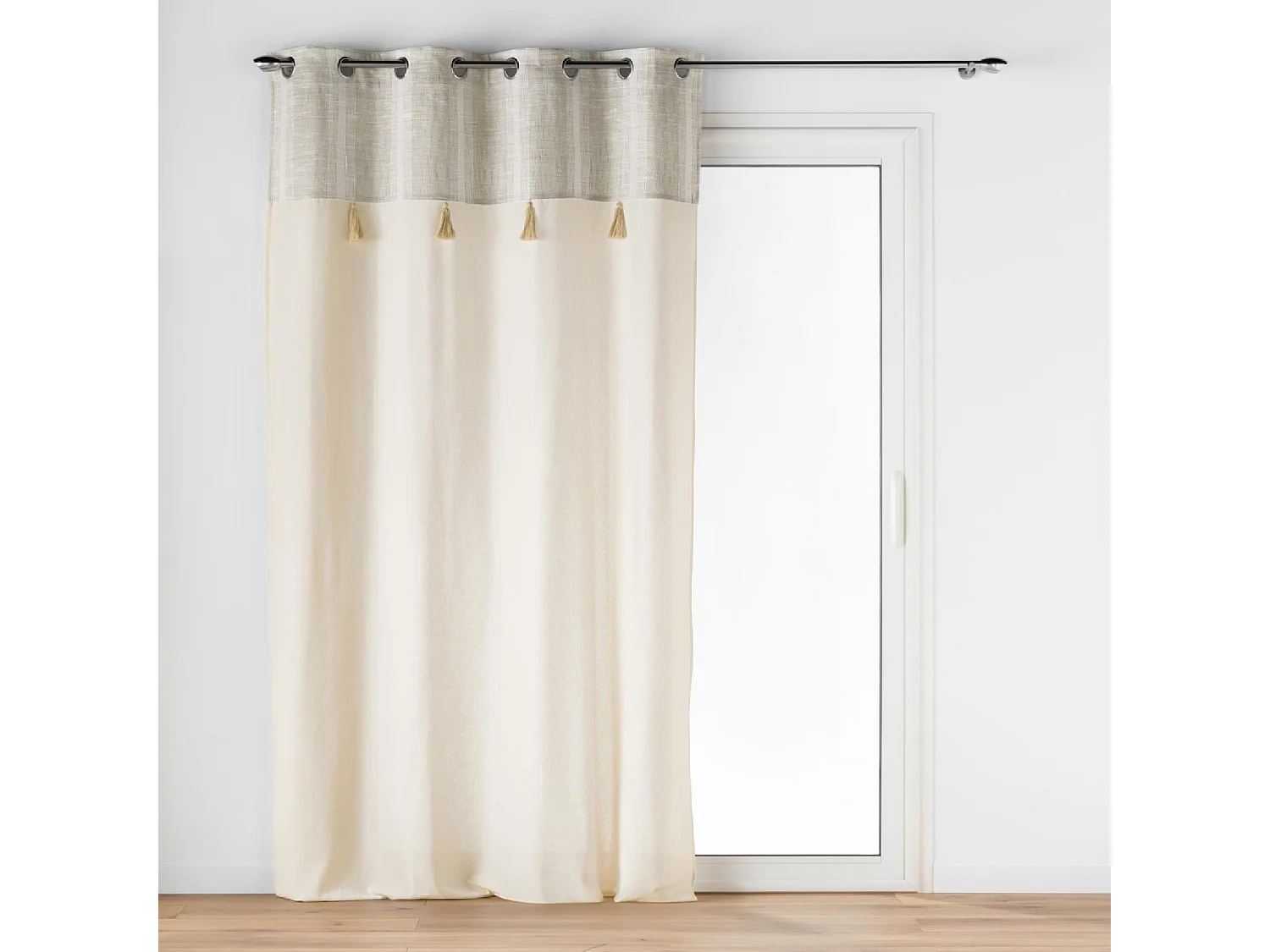 Rideau à Œillets Tissé "Island" 140x240cm Beige