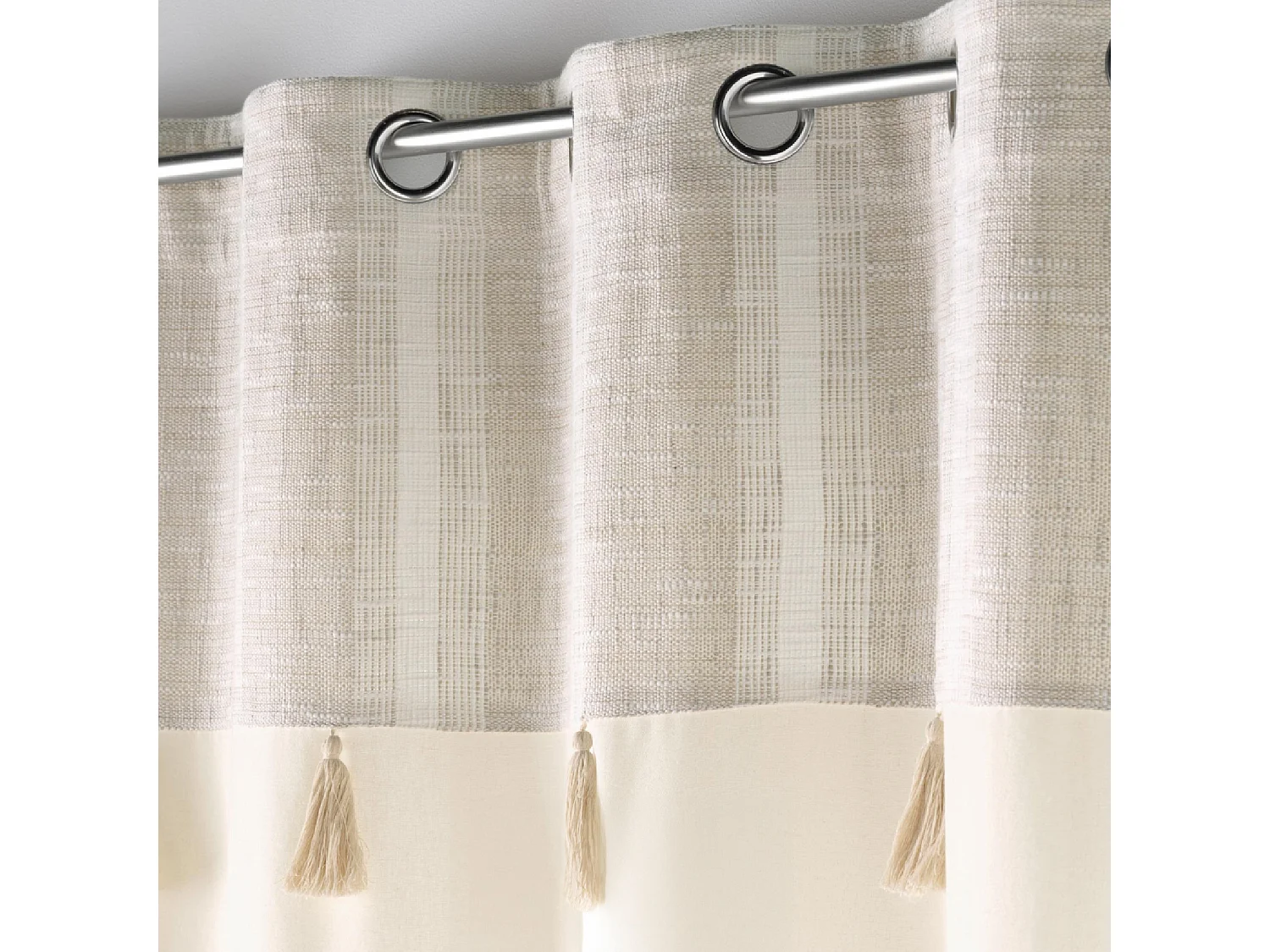 Rideau à Œillets Tissé "Island" 140x240cm Beige